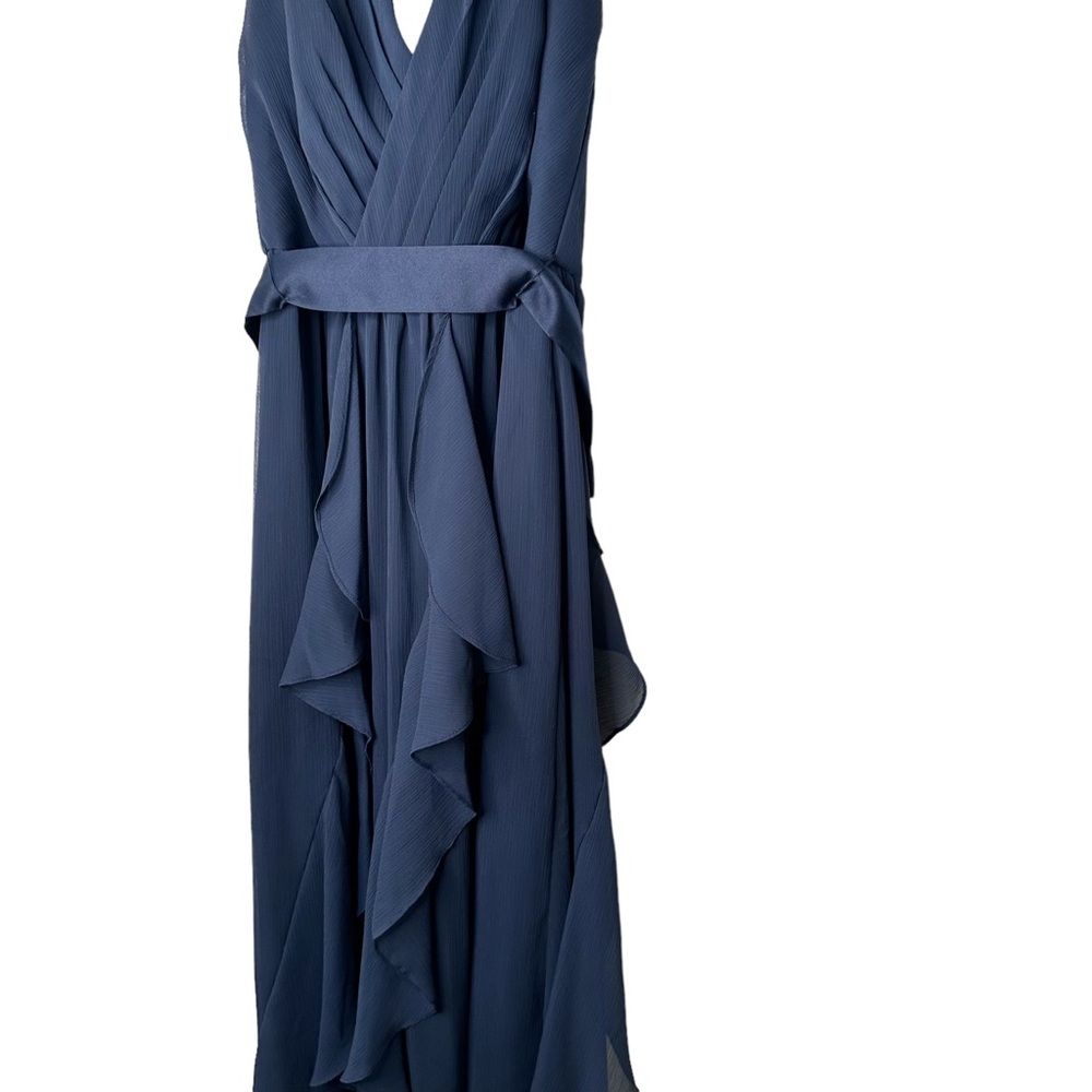 Vera Wang Ruffle Chiffon Formal Evening Gown Dress Size 4 - Picture 7 of 13